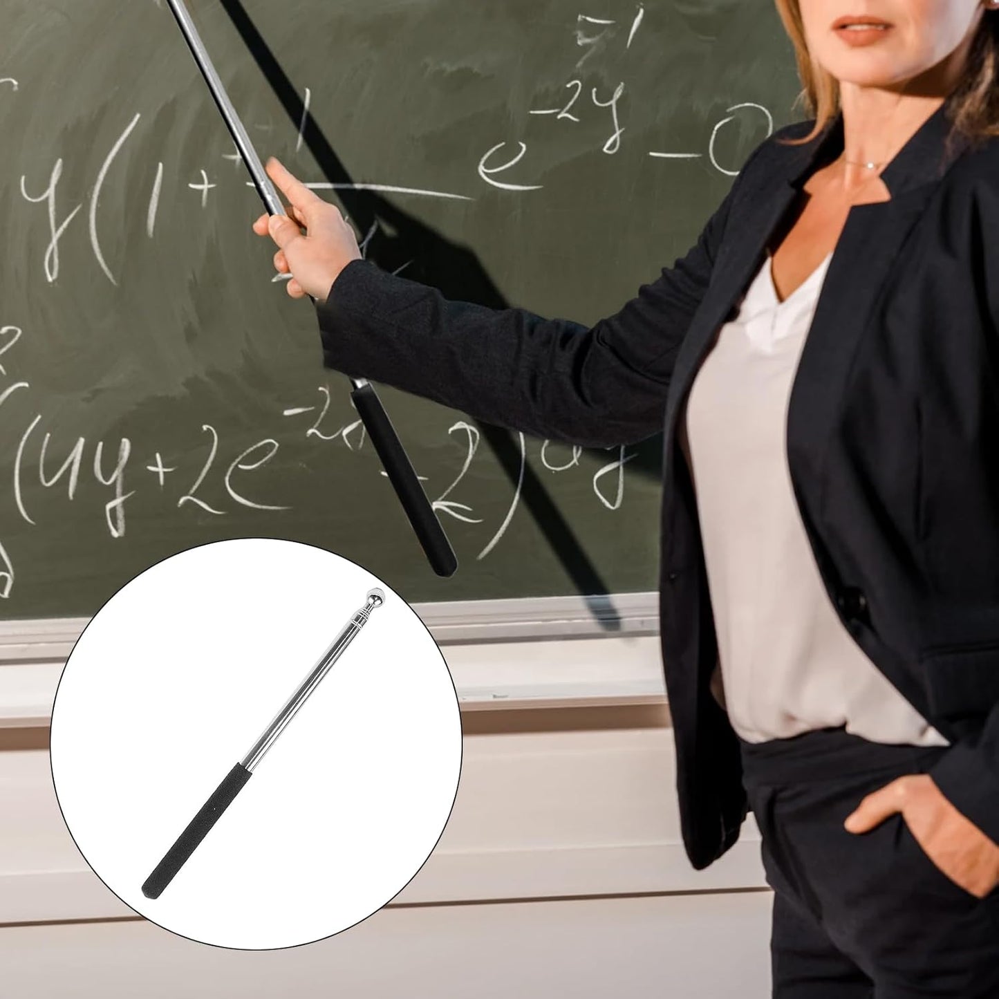 Premium Retractable Teaching Pointer Stick, 39-inch Extendable Stainless Steel  image 1