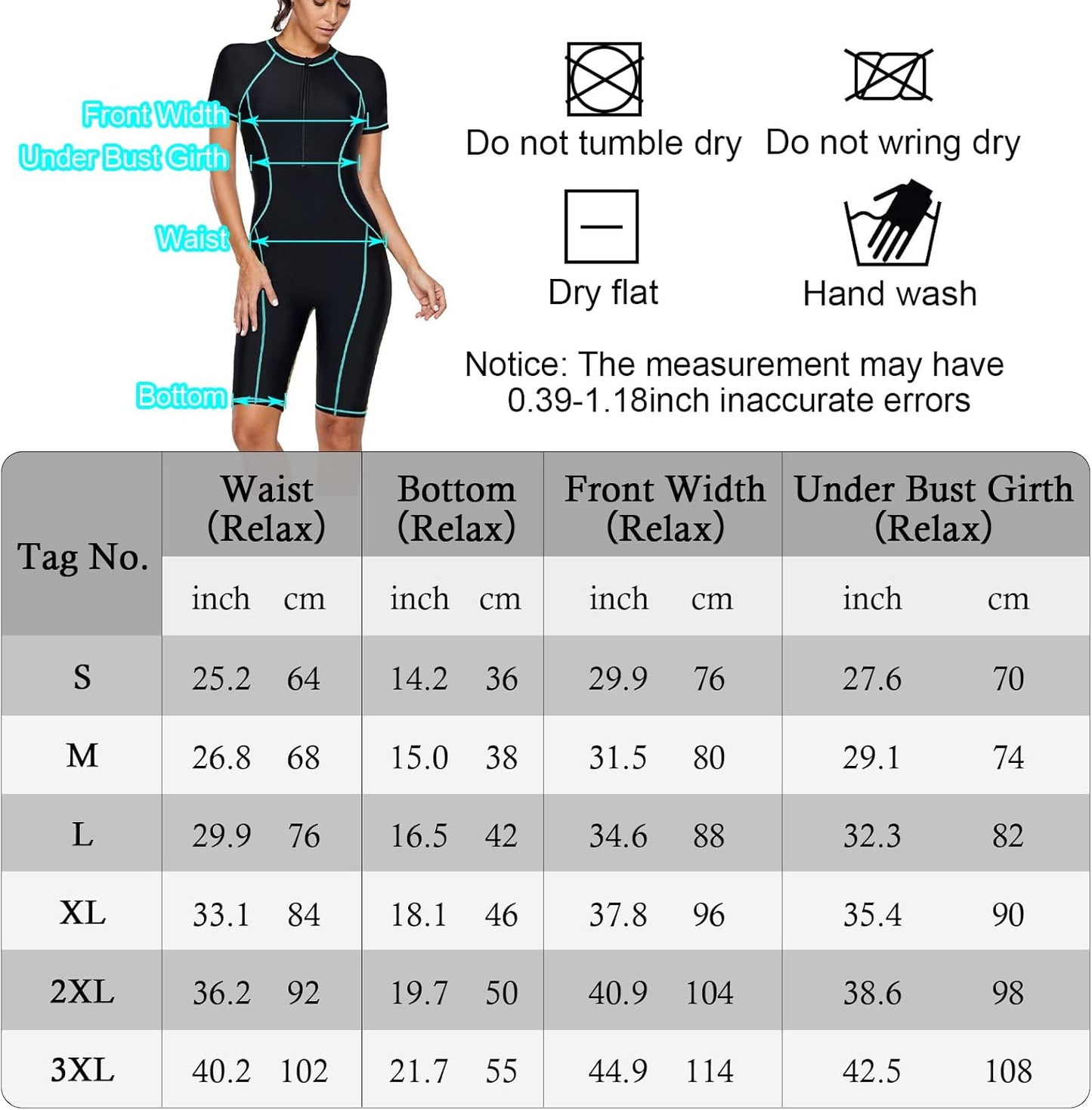 Jywmsc Women Zip Front Short Sleeve One Piece Surfing Swimsuits image 5