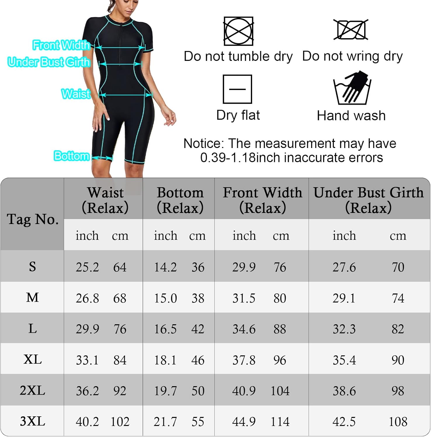 Jywmsc Women Zip Front Short Sleeve One Piece Surfing Swimsuits image 5