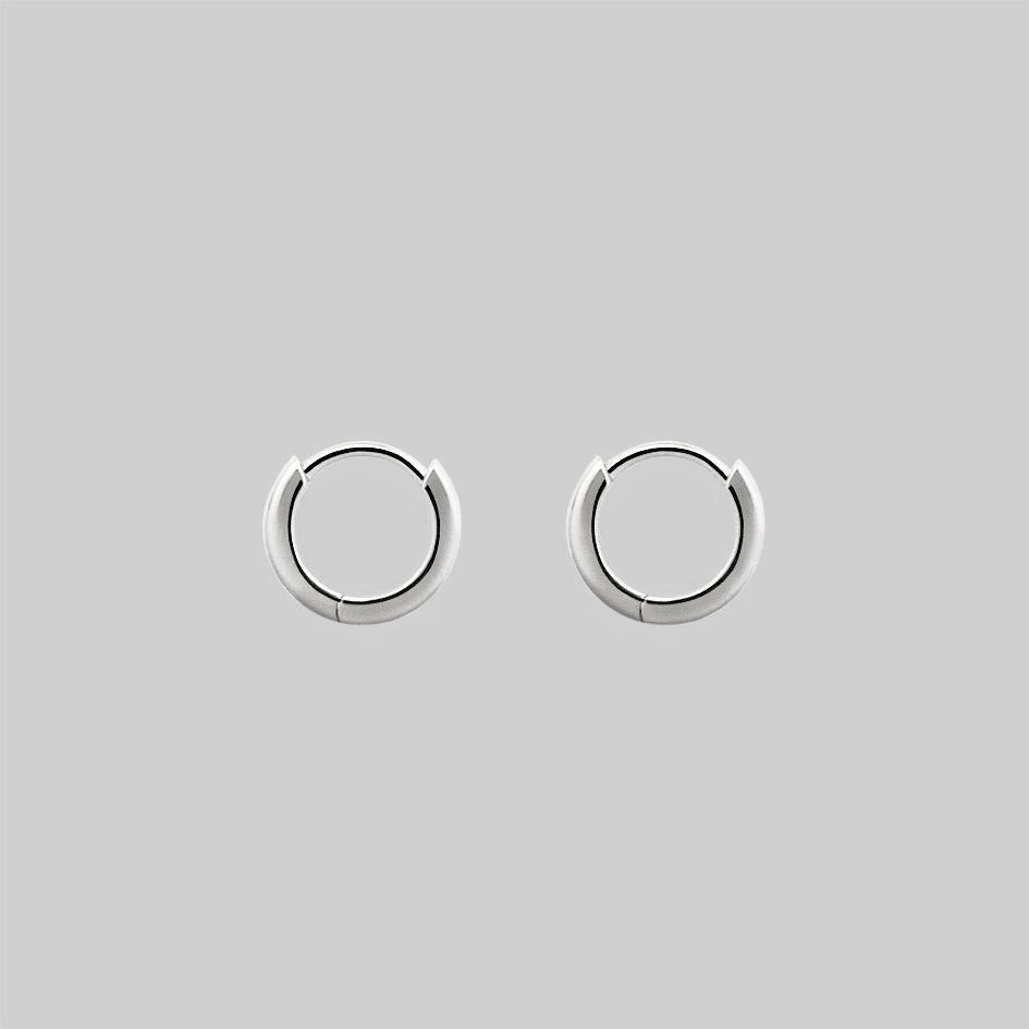 Chunky Sterling Silver Clicker Hoop Earrings - 12mm Everyday Style image 2