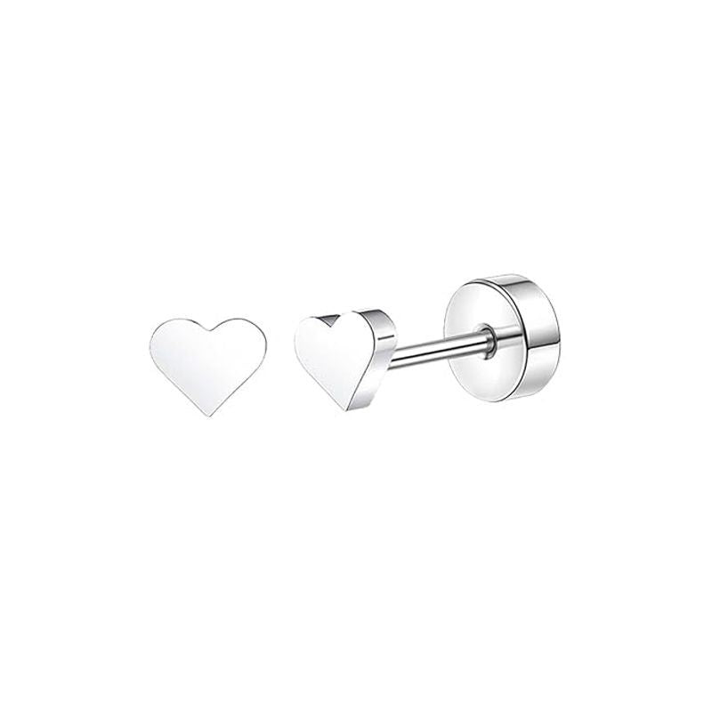Chic Stainless Steel Heart Moon Studs - Versatile Tragus Cartilage Piercings image 16