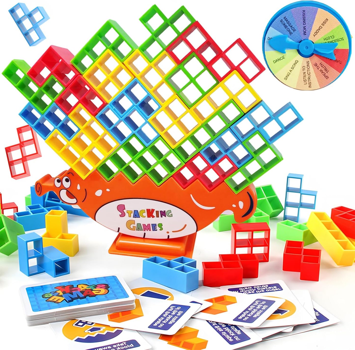 64pcs Hippocampus Tower Stacking Game image 6