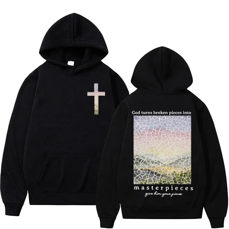Harajuku Aesthetic Christian Jesus Church Hoodie Bible Verse God Loves Y2K image 2