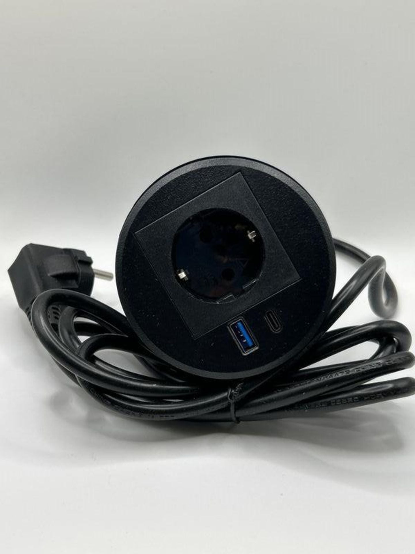 Socket Hidden Pop Up Extension Lead 2M Cable Black - Clutter-Free EU Plug image 0