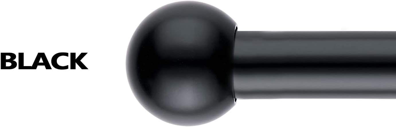 Adjustable Curtain Pole,Rod Length 80 to 214cm (32-84 inch), Black Curtain Rods image 1