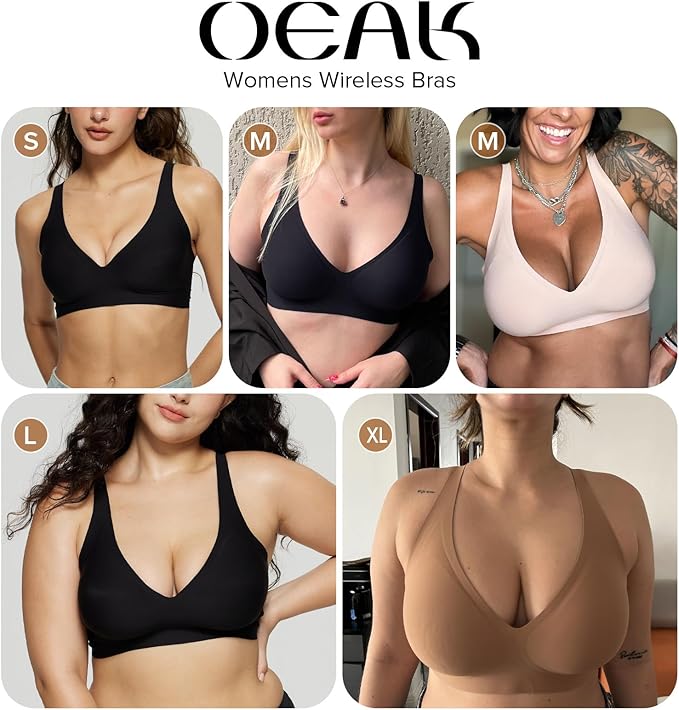 OEAK Seamless Bra Women's Without Underwire Deep V-Neck Bra image 1