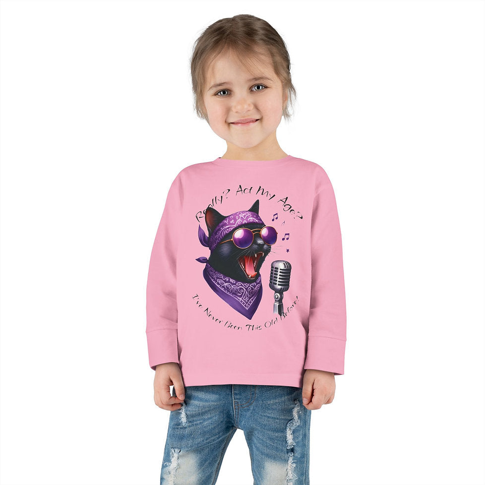 Rockin' Cattytude Toddler Long Sleeved Jersey Tee image 9