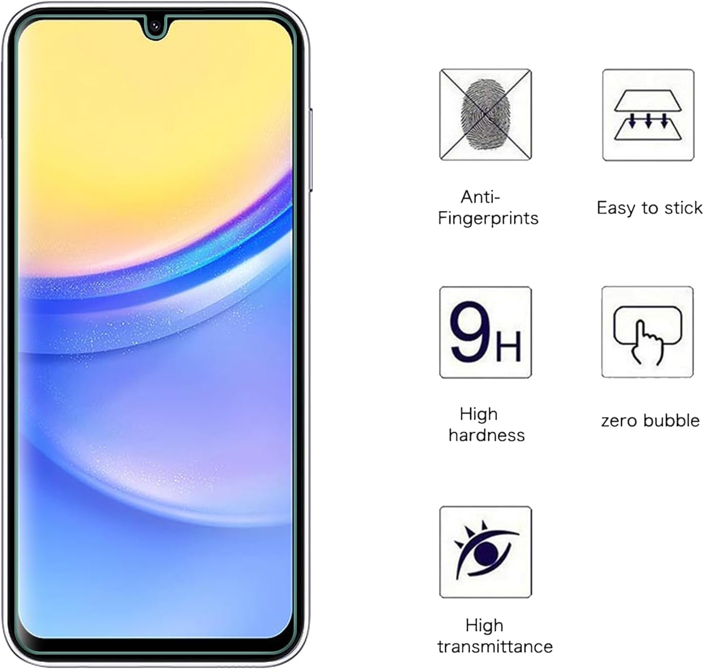 AOKUMA Screen Protector for Samsung Galaxy A15 4G / 5G Tempered Glass, Pack of 2 image 5