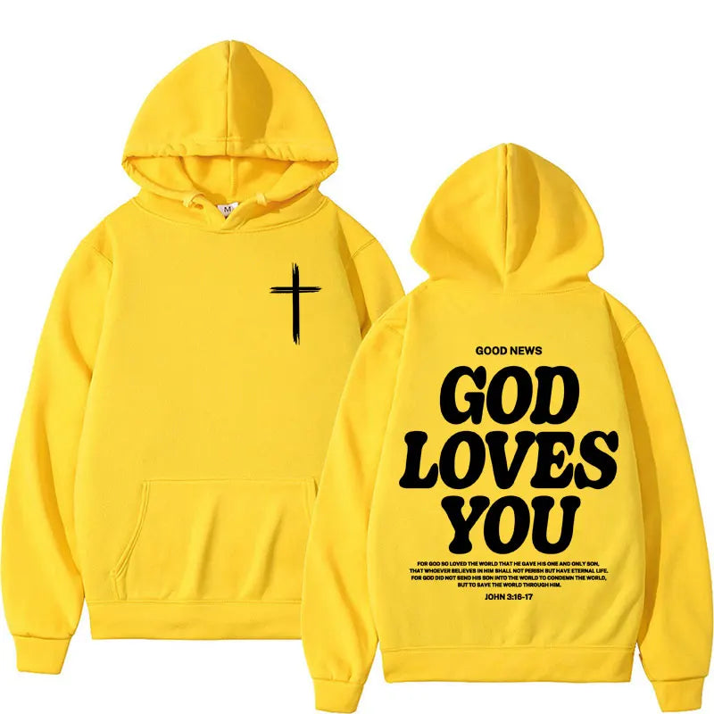 Harajuku Aesthetic Christian Jesus Church Hoodie Bible Verse God Loves Y2K image 14