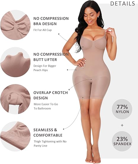 FeelinGirl Comfortable Shapewear for Women Tummy Control Body Shaper Full Body image 2
