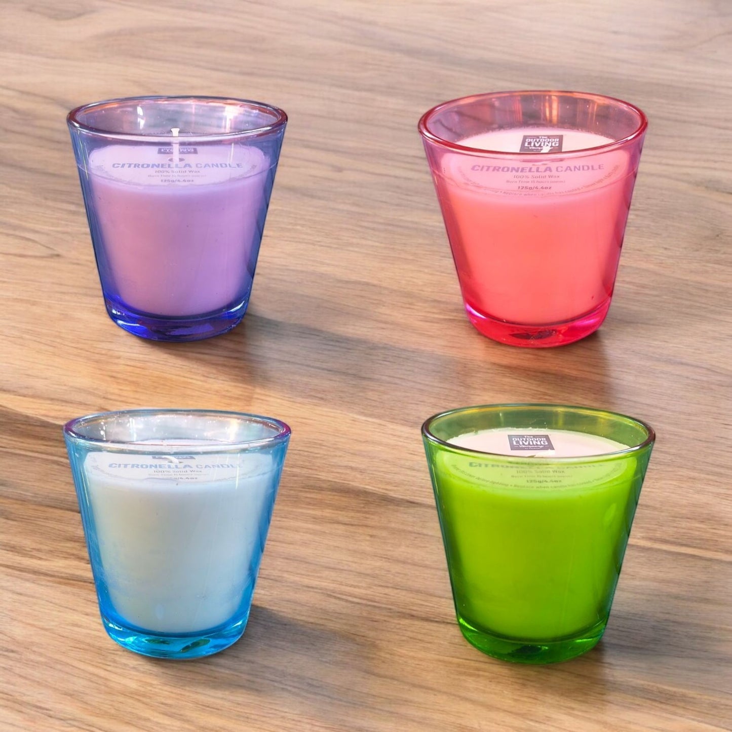 Citronella Candles Outdoor – 2/4 Pack Insect Repellent Candles in Colored Glass image 0