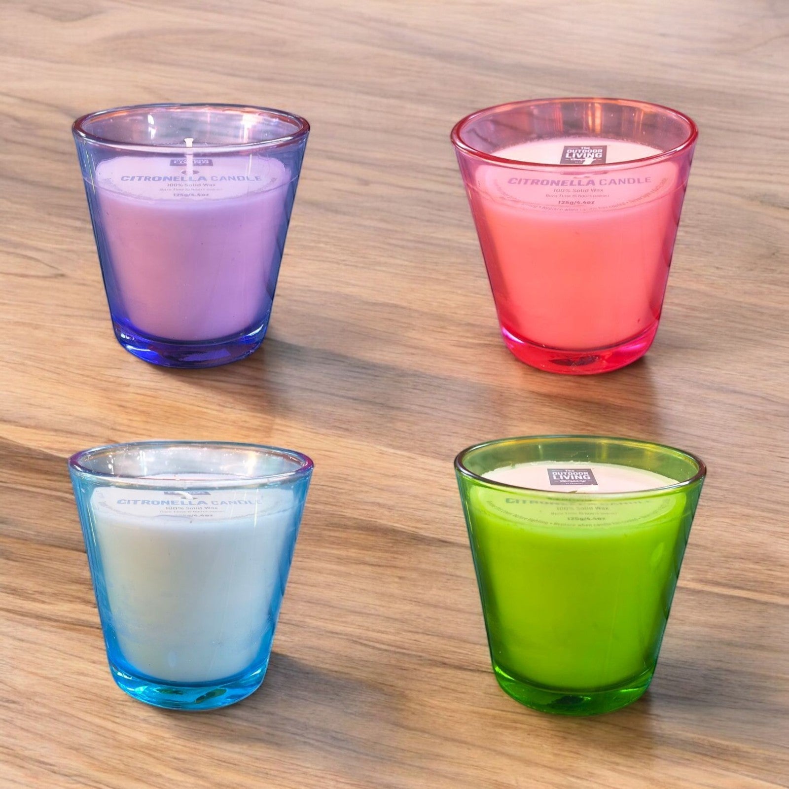 Citronella Candles Outdoor – 2/4 Pack Insect Repellent Candles in Colored Glass image 0