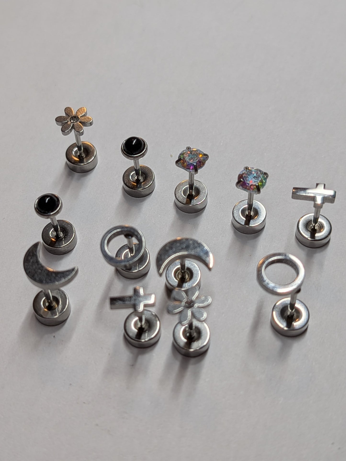 Implant Grade Titanium Threadless Push Pin Ear Studs for Tragus Helix Piercings image 2