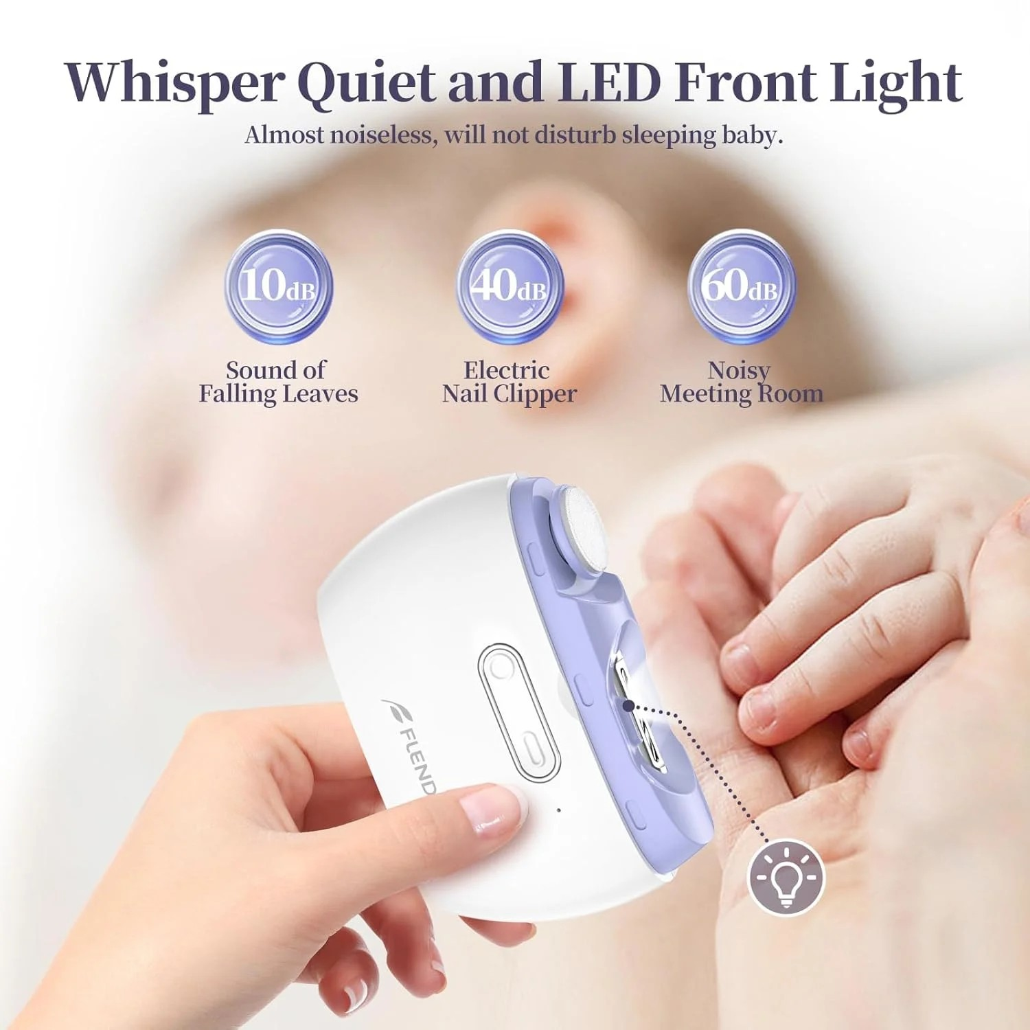 Flend Electric Nail Clipper,2-in-1 Automatic Nail Clipper,Electric Nail Grinder image 8