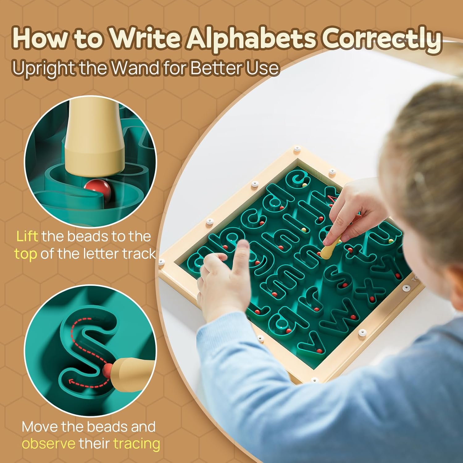 TOP BRIGHT Magnetic Alphabet Game for 3 4 5 Years Old image 3