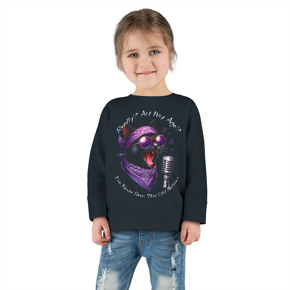 Rockin' Cattytude Toddler Long Sleeved Jersey Tee image 25