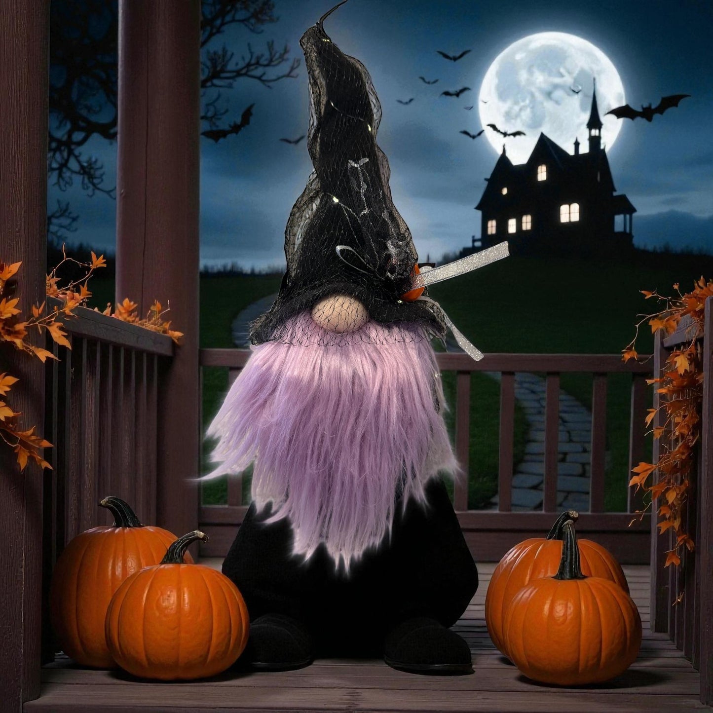 Gonk LED Plushie - Spooky Black Halloween Light-Up image 0