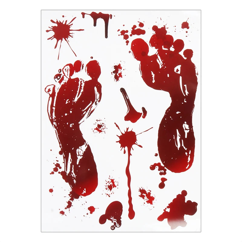 Halloween Decoration Horrible Bloody Handprint Stickers Halloween Window Wall image 18
