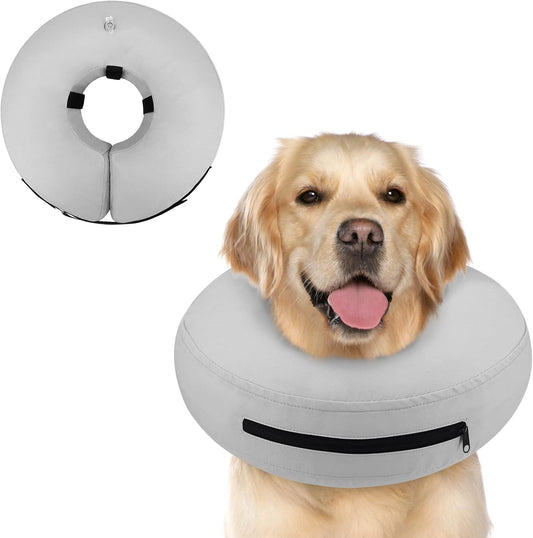 Supet Dog Cones After Surgery, Protective Inflatable Dog Collar Pet Recovery image 0