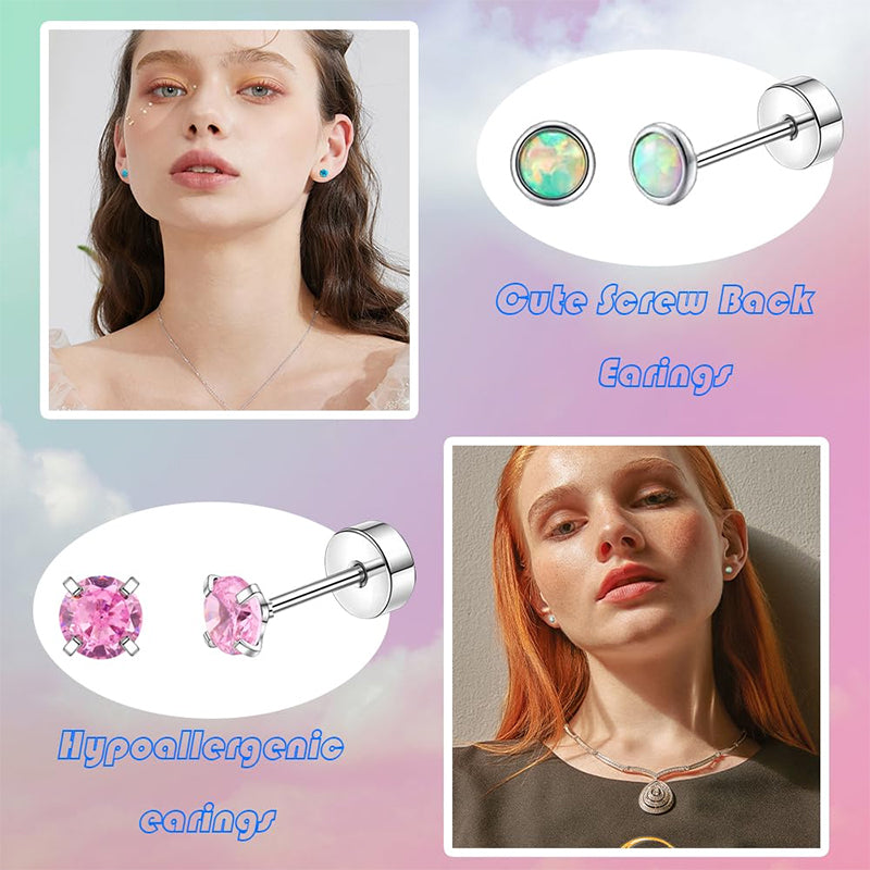 Chic Stainless Steel Heart Moon Studs - Versatile Tragus Cartilage Piercings image 23