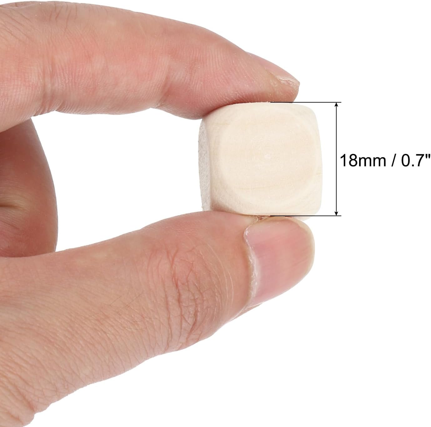 120-Pack 18mm Unfinished Wooden Blank Dice Cubes, Smooth 6-Sided Craft Blocks image 6