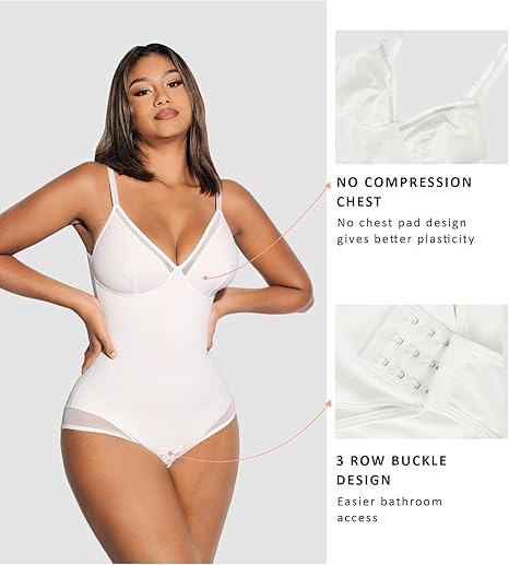 FeelinGirl Shapewear Bodysuits for Women Tummy Control Mesh Slimmer Body Suits image 1