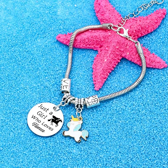 Horses Bracelet Just a Girl who loves Horses Bracelet for Women and Girls image 3