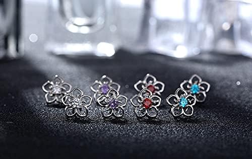 Sparkling Zircon 925 Sterling Silver Stud Earrings for Women - Elegant Gift image 4