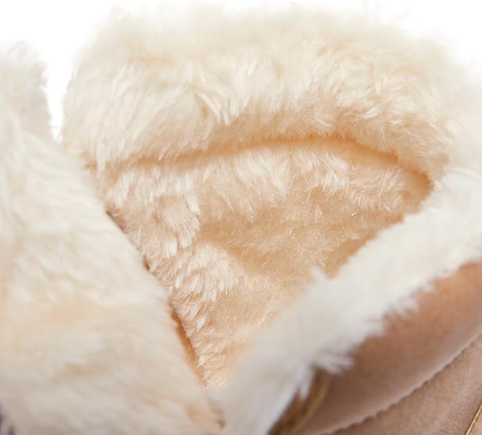 Heiiwarm Mens Womens Snow Boots Lace Up Fur Lined Anti-Slip Winter Shoes image 6