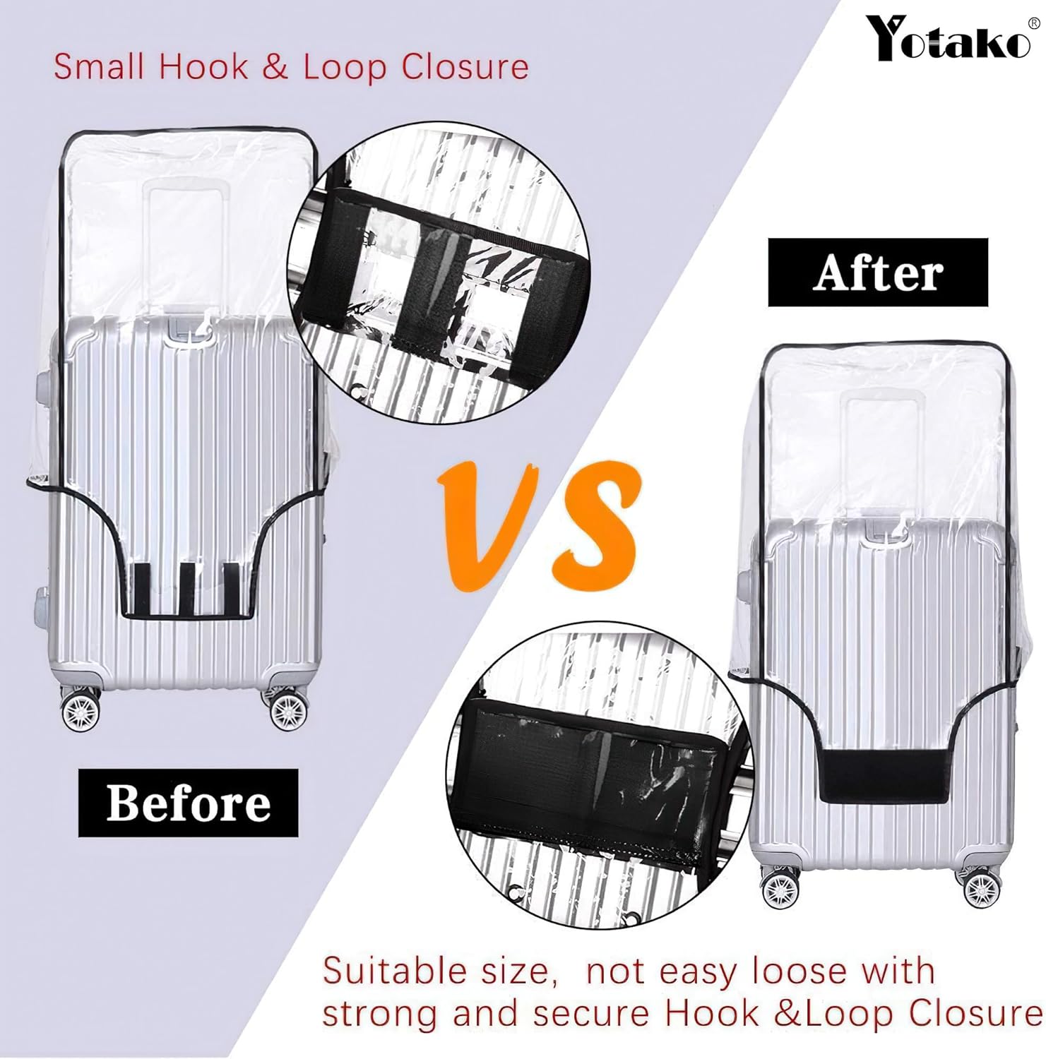 Yotako Durable Clear PVC Suitcase Cover for 20-30 Inch Wheeled Luggage image 13