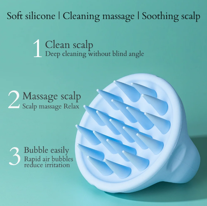 Foladion Silicone Manual Scalp Massager Exfoliator Waterproof Head Scrubber image 1