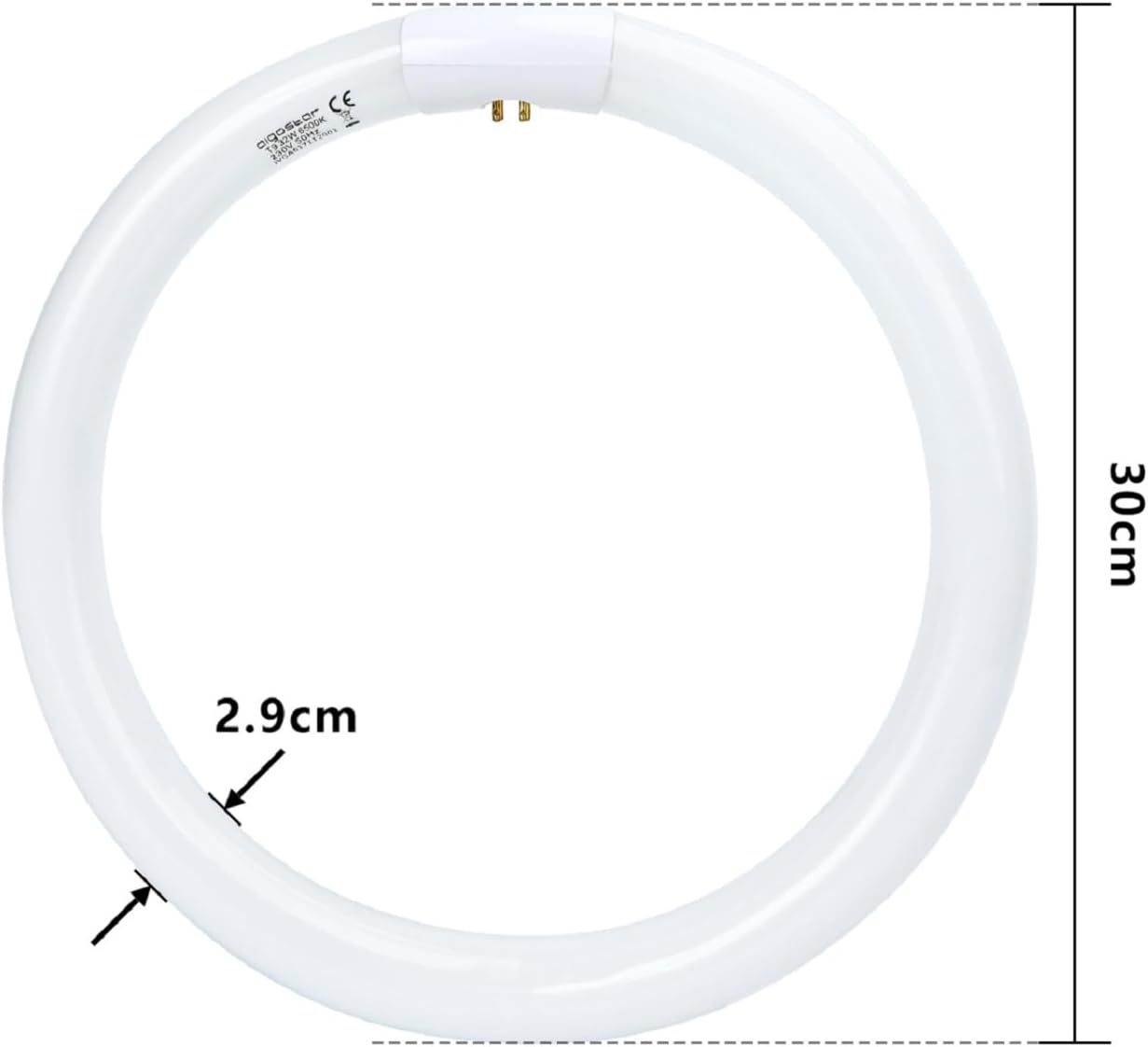 Aigostar T9 32W Circular Fluorescent Tube – 6500K Cool White, G10q Base, 2100LM image 7