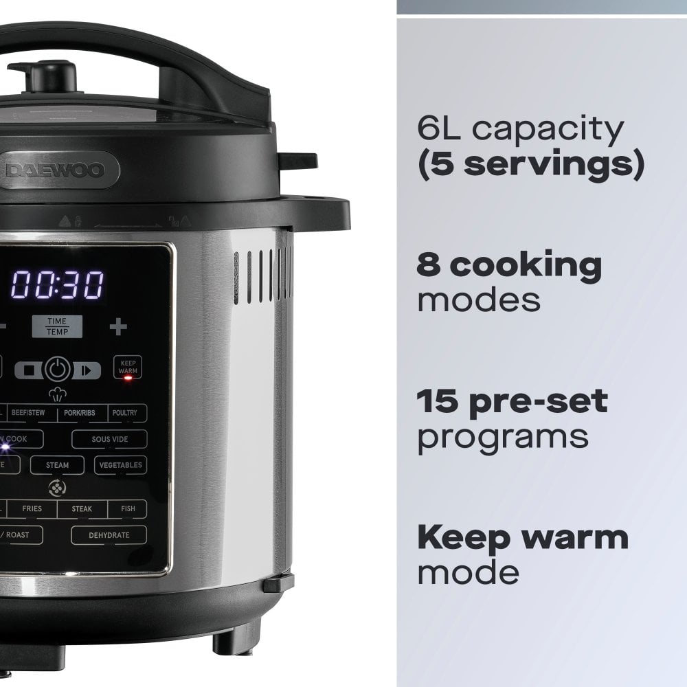 Daewoo  6L 2-in-1 Air Fryer Pressure Cooker image 2