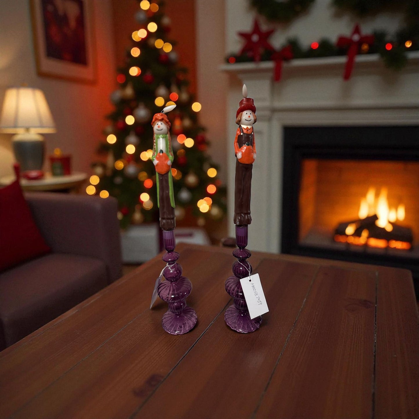 Set of 4 Spooky Glass Candle Holders for Halloween image 0