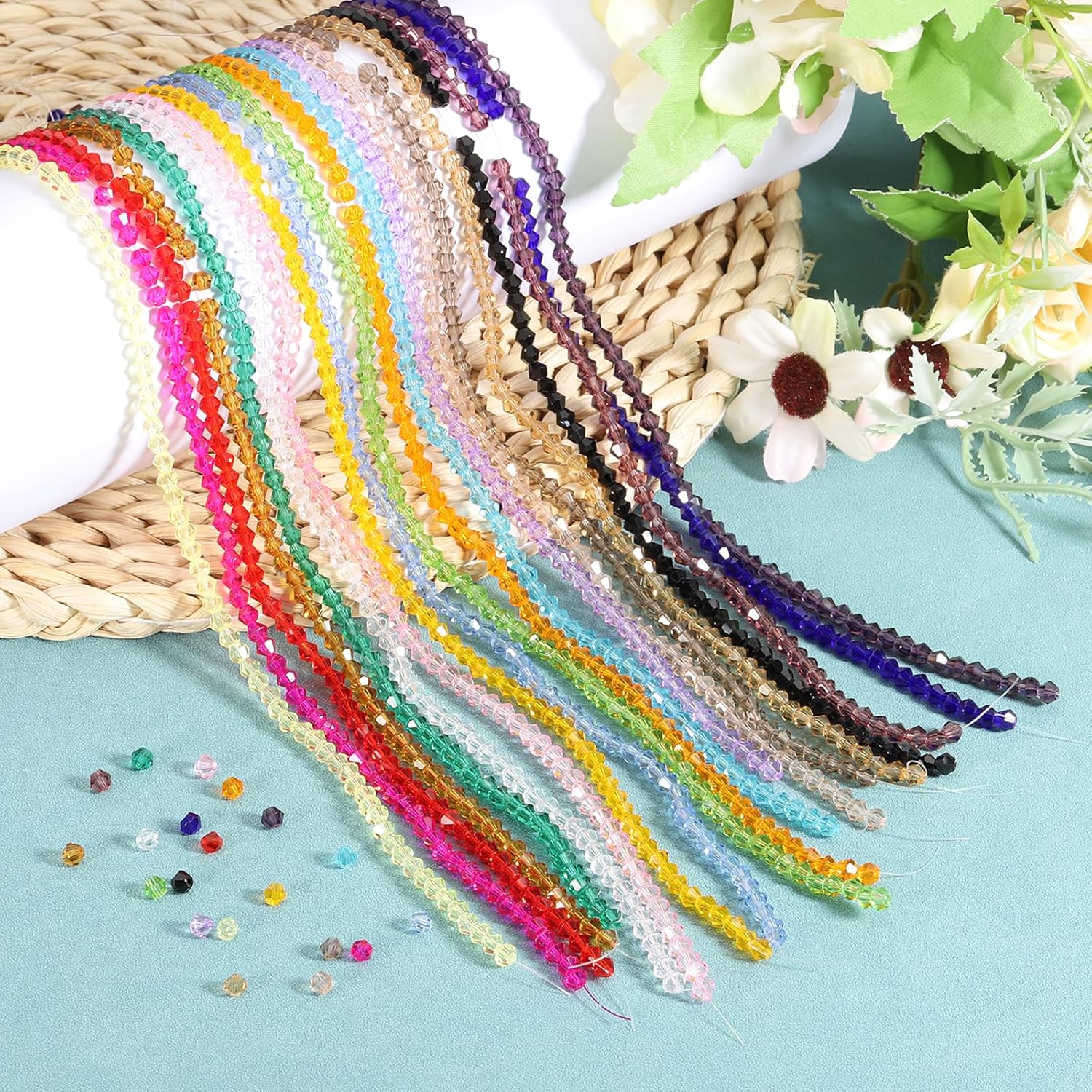 PATIKIL 840 Pcs Lemon Yellow 4mm Faceted Crystal Beads Jewelry Making image 7