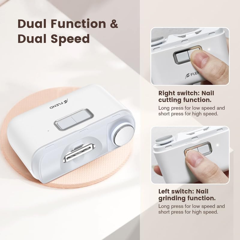 FLEND D604 Electric Nail Clipper – 2-in-1 Auto Trimmer & File with LED Light image 5