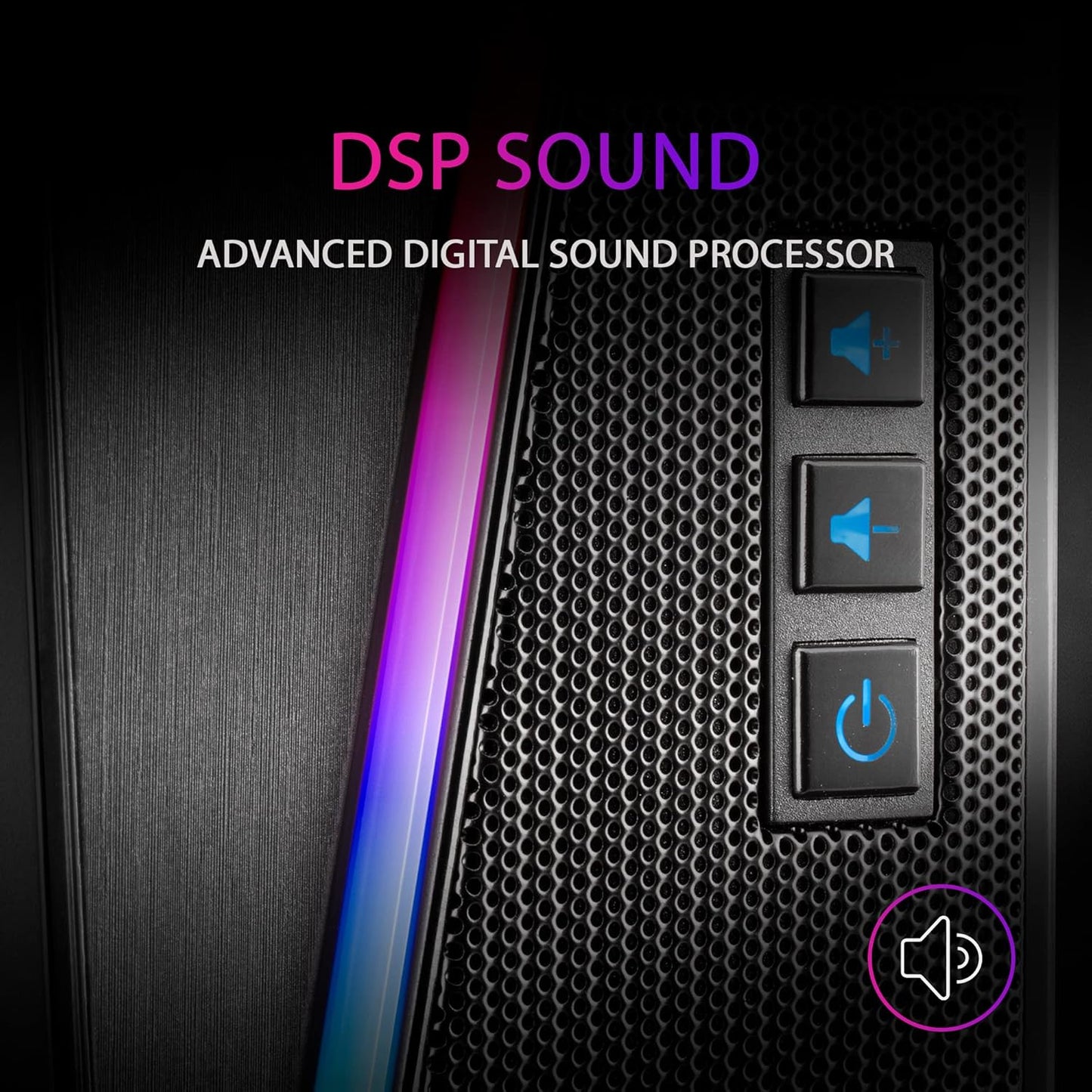 MARSGAMING MS7, Speaker RGB, Bluethooth 5.0 + Jack 3.5, DSP Sound 20W, Black image 9