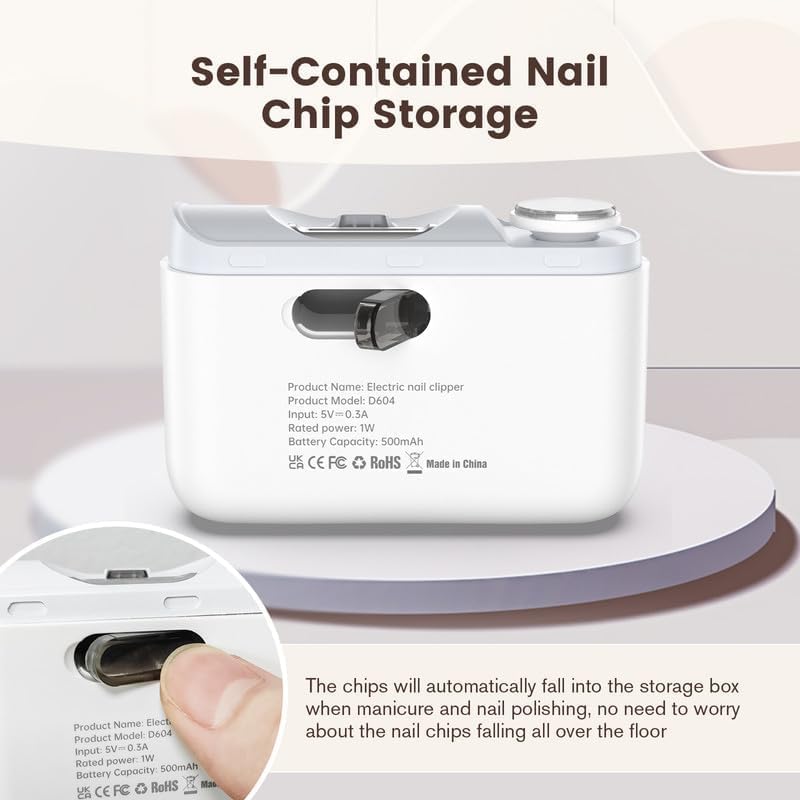 FLEND D604 Electric Nail Clipper – 2-in-1 Auto Trimmer & File with LED Light image 6