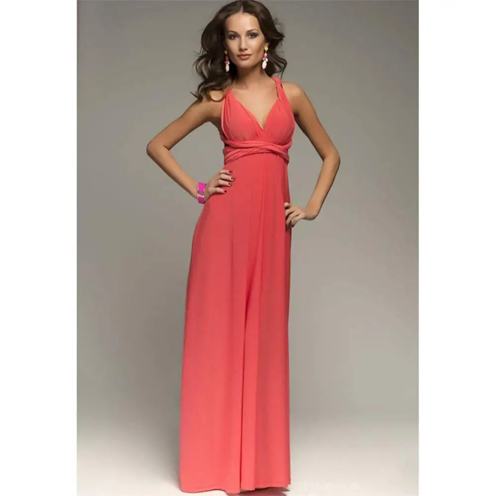 Sexy Women Multiway Wrap Convertible Boho Maxi Club Red Dress Bandage Long DresS image 38