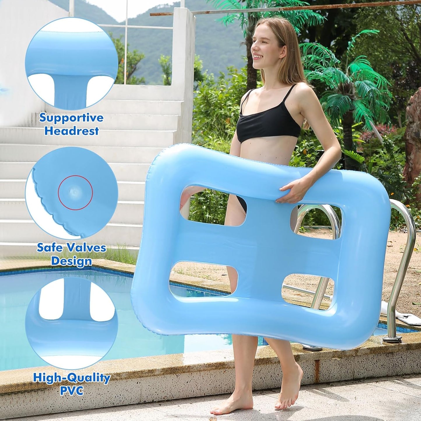 Inflatable Pool Lounge Chair Float – Ergonomic Water Hammock Recliner for Adults image 8