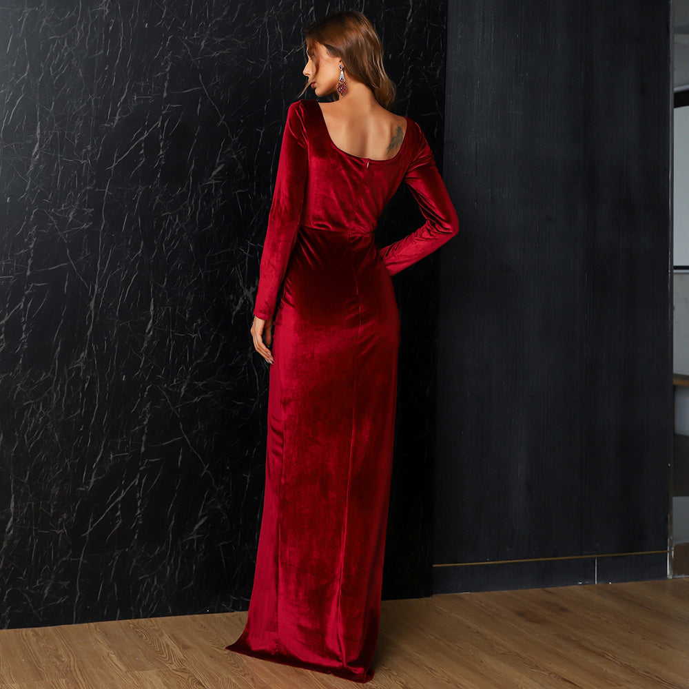 Joline Long Sleeves Velvet Dress image 3