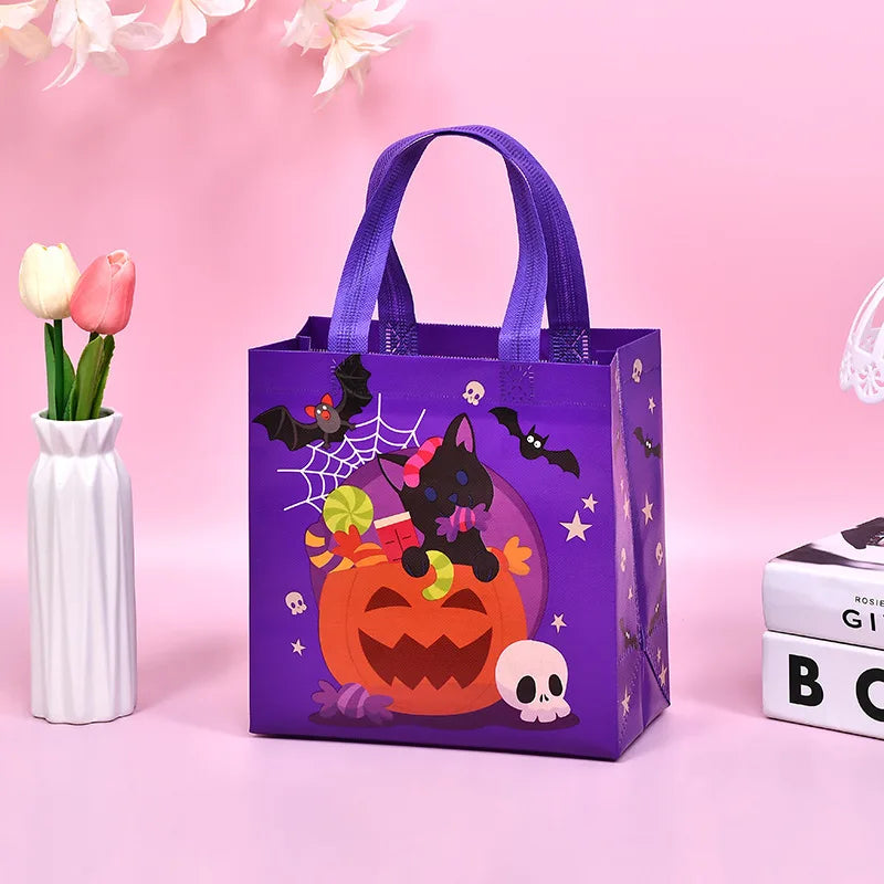 1-60pcsTrick or Treat Bags Halloween Tote Bag With Handle Halloween Party Kids image 6
