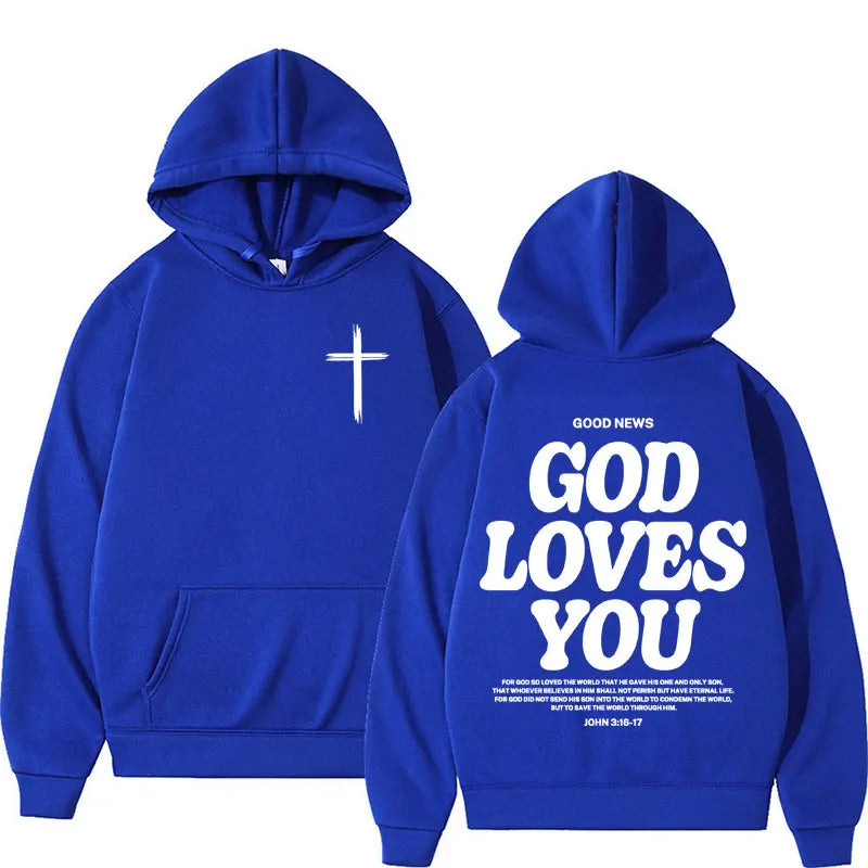 Harajuku Aesthetic Christian Jesus Church Hoodie Bible Verse God Loves Y2K image 11