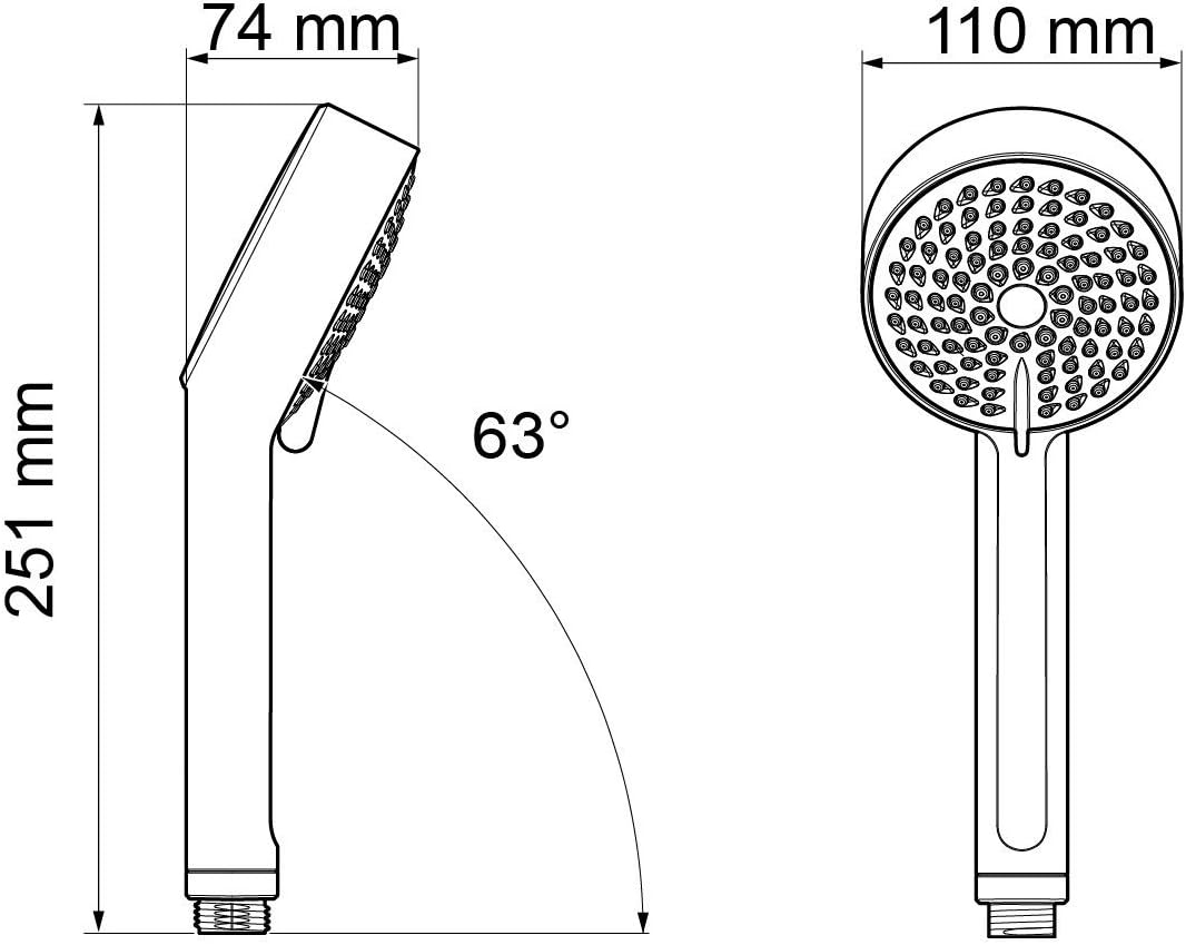Mira Showers Beat Shower Head Handheld Shower Head 4 Spray Shower Head 110 mm image 1