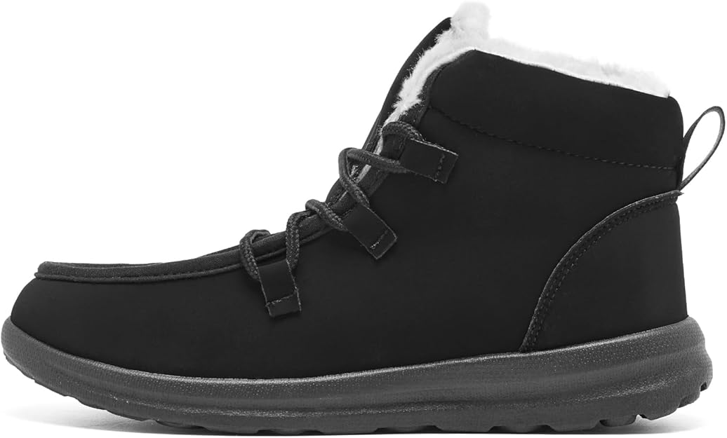 Heiiwarm Mens Womens Snow Boots Lace Up Fur Lined Anti-Slip Winter Shoes image 12