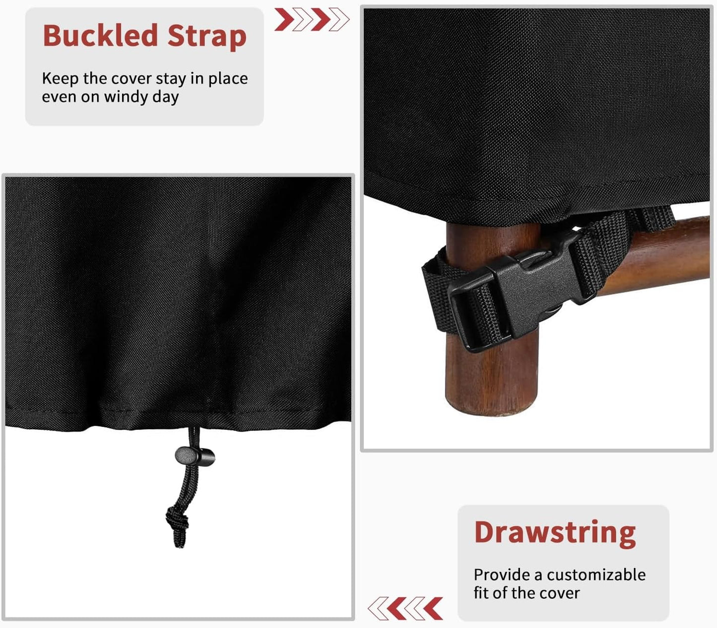 Dokon Garden Furniture Covers Waterproof, Garden Table Cover with Air Vent, image 6