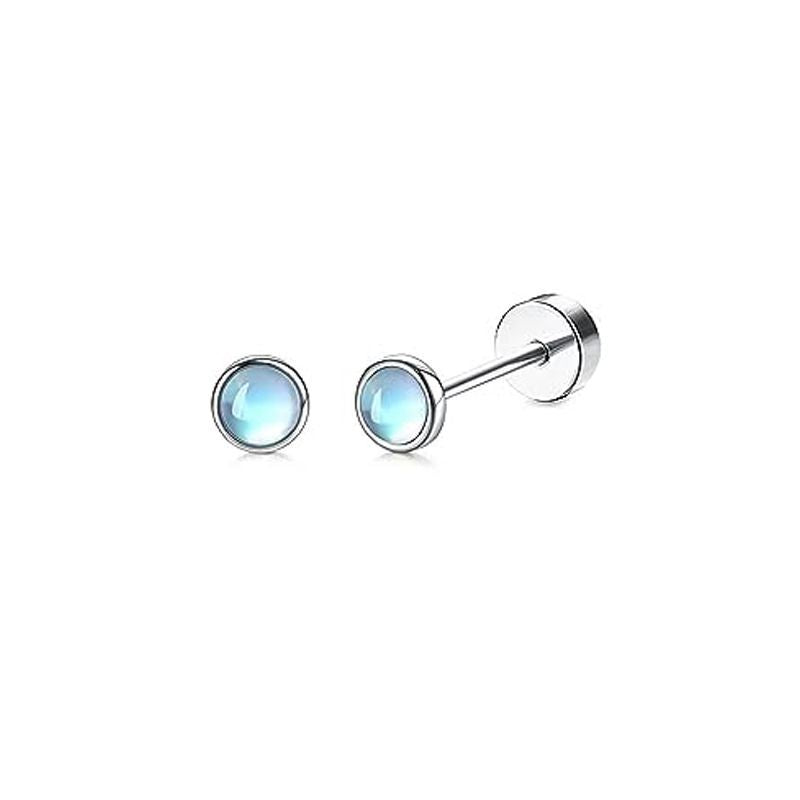 Chic Stainless Steel Heart Moon Studs - Versatile Tragus Cartilage Piercings image 2