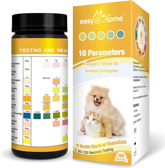 Vet Pet Urine Test Strips: Easy@Home 10 Parameters Animal Urinalysis Reagent image 0