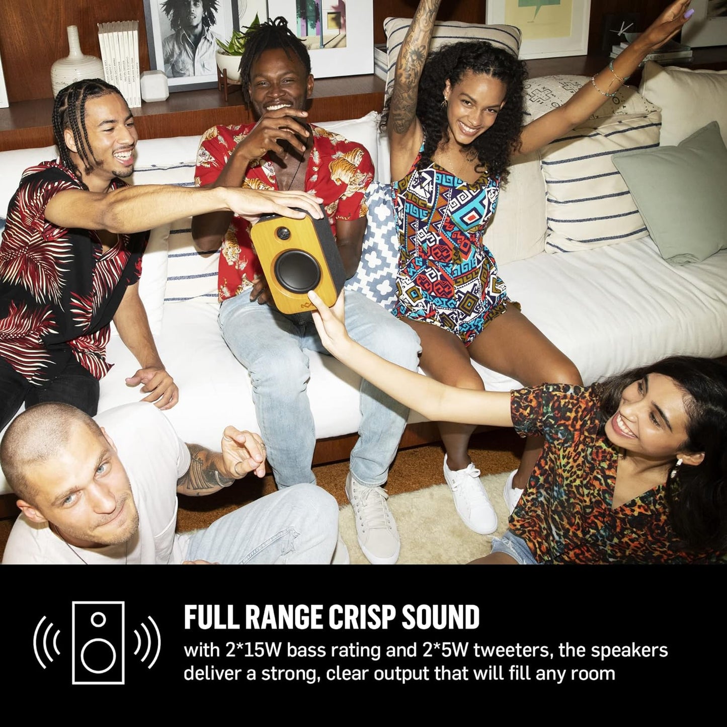 House of Marley Get Together Duo Bookshelf Speakers - Bluetooth Speakers image 6