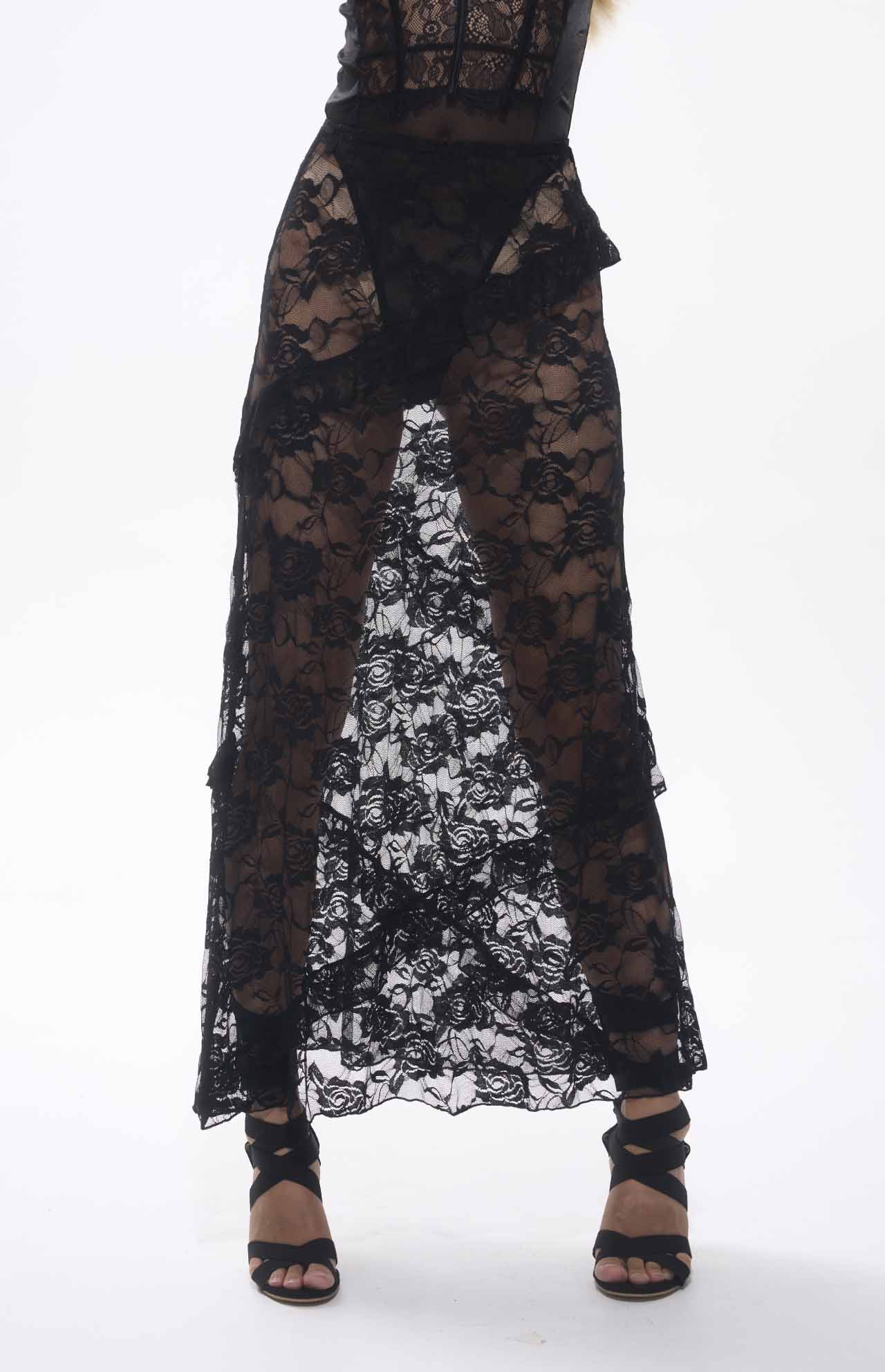 Serna Assymetrical Guipure Lace Skirt image 1